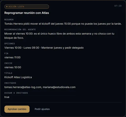 Recorte de una tarjeta de aprobación en Nerio OS